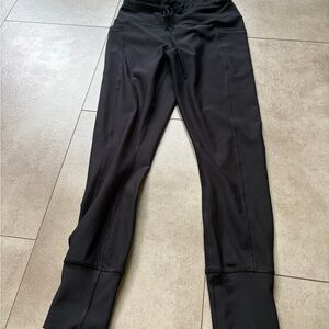 Yogalicious black high rise ribbed drawstring pocket leggings